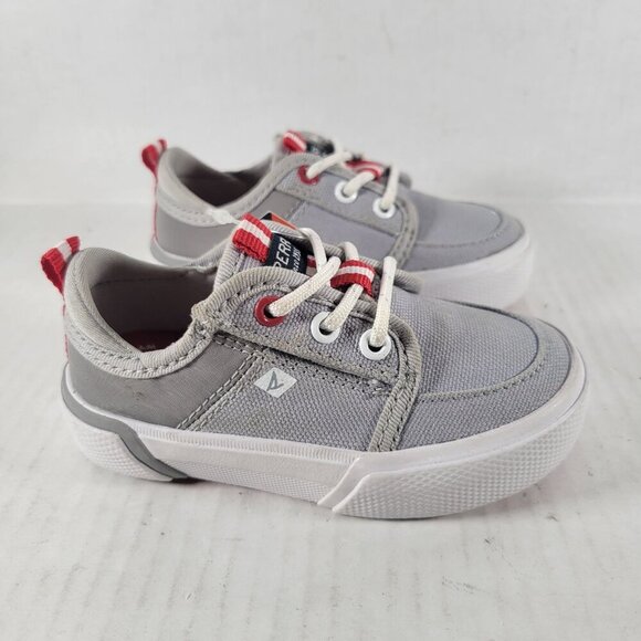Sperry Kids Casual Everyday Grey Red Sole Canvas Slip On Shoes Size 5M - Picture 1 of 6